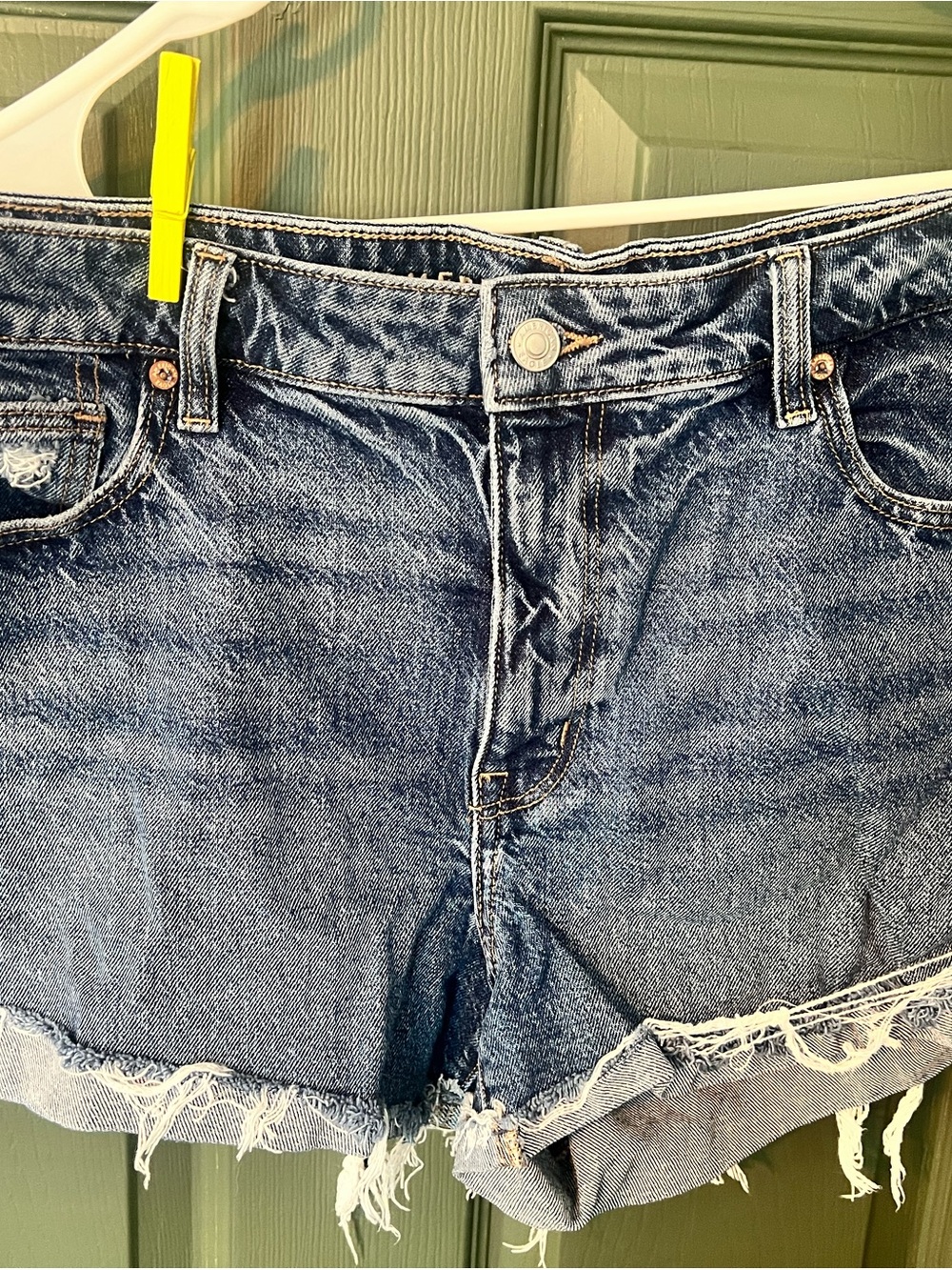 American Eagle Outfitters Distressed Blue Denim Cutoff Shorts
